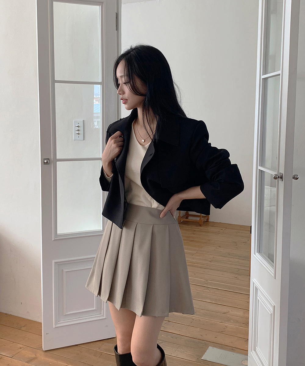 클래식블랑 데이벨 가을 봄 크롭 숏 트렌치 자켓