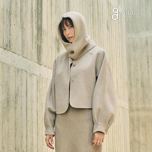 지스튜디오 지스튜디오 24FW 핸드메이드 울실크 케이프 자켓