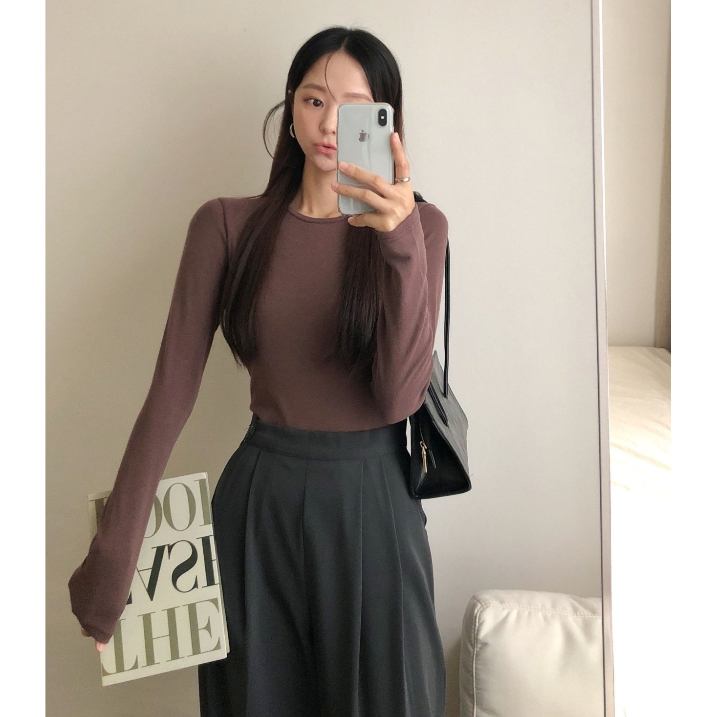 언더스탠 데일리 여리핏 보트넥 스판 긴팔티