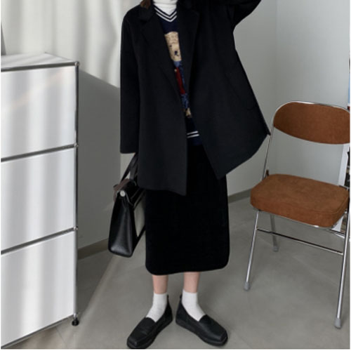 여성용 겟잇블루 루즈 핏 코듀로이 닐 스트레이트 임부복 랩 스커트
