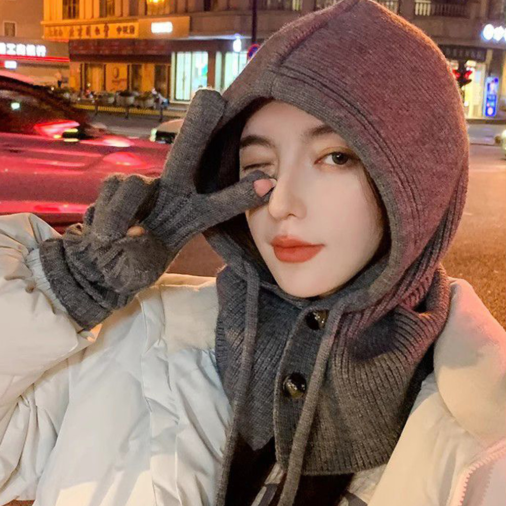 겨울 니트 장갑 후드모자 넥워머 따뜻한 액세서리 WFHZOMB