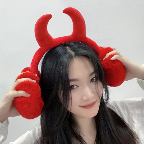 붉은악마 귀마개 방한귀도리 어린이 악마 머리띠