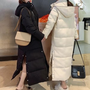 데일리 후드 롱 패딩 코트 점퍼