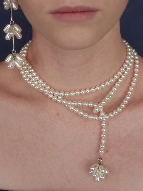 먼데이에디션 먼데이에디션 Pearl Flower Two-Way Necklace