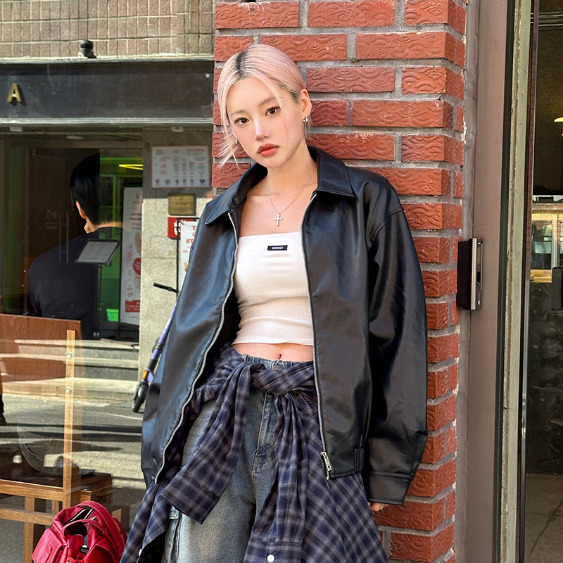 행텐 홈플러스성서점 행텐 HS04 루즈핏 블루종 레더 자켓
