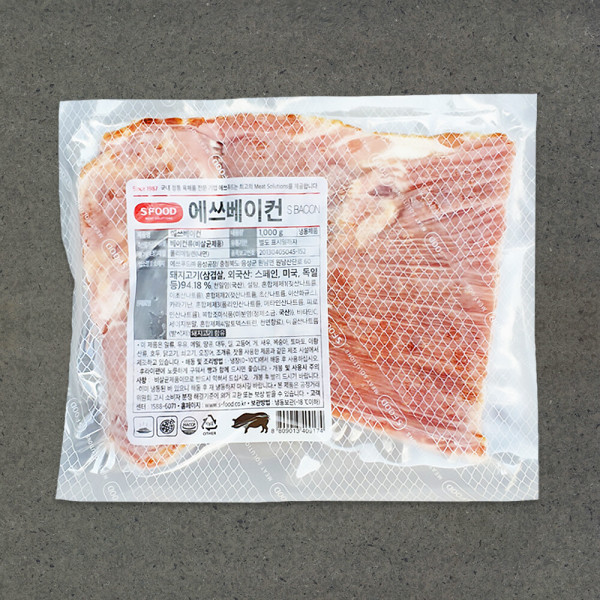 에쓰푸드 S 에쓰베이컨 드라이아이스 슬라이스 베이컨 토핑재료