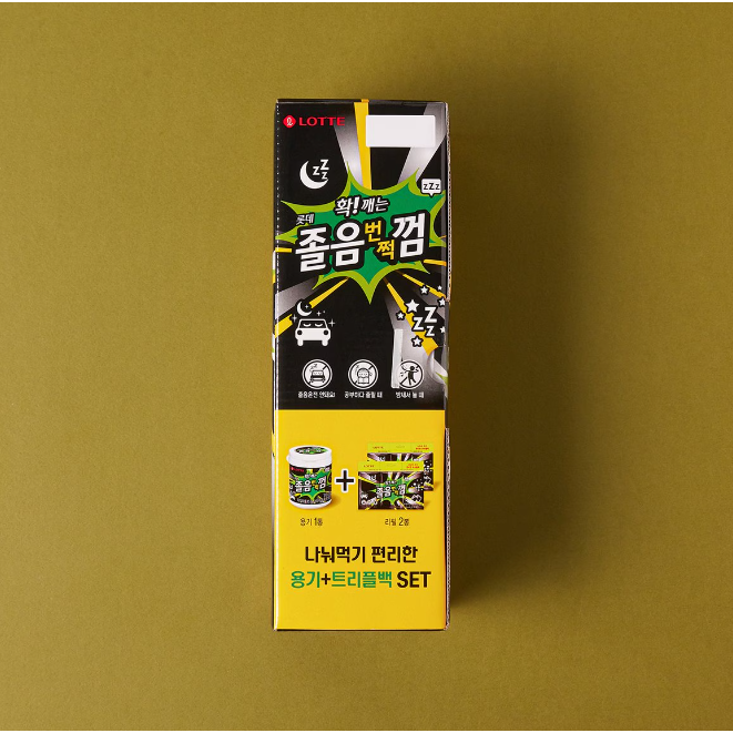 롯데웰푸드 금연 졸음번쩍껌 트윈리필 105g 297g 2개