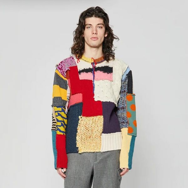파우라 U 유토피아 패치워크 스웨터 멀티컬러 UTOPIA PATCHWORK SWEATER MULTICOLOR