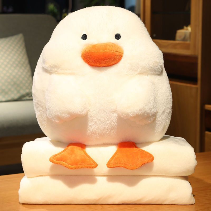 빵덕 오리 책상 낮잠 베개 인형 쿠션 담요 세트