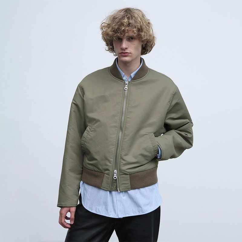 선플라워 M BOMBER JACKET DARK OLIVE