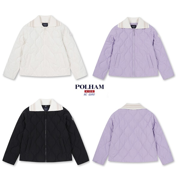 폴햄키즈 폴햄키즈 신구로점 겨울SALE 시그니처 여아 카라 탈착 웰론 경량 패딩 점퍼3color BK 160