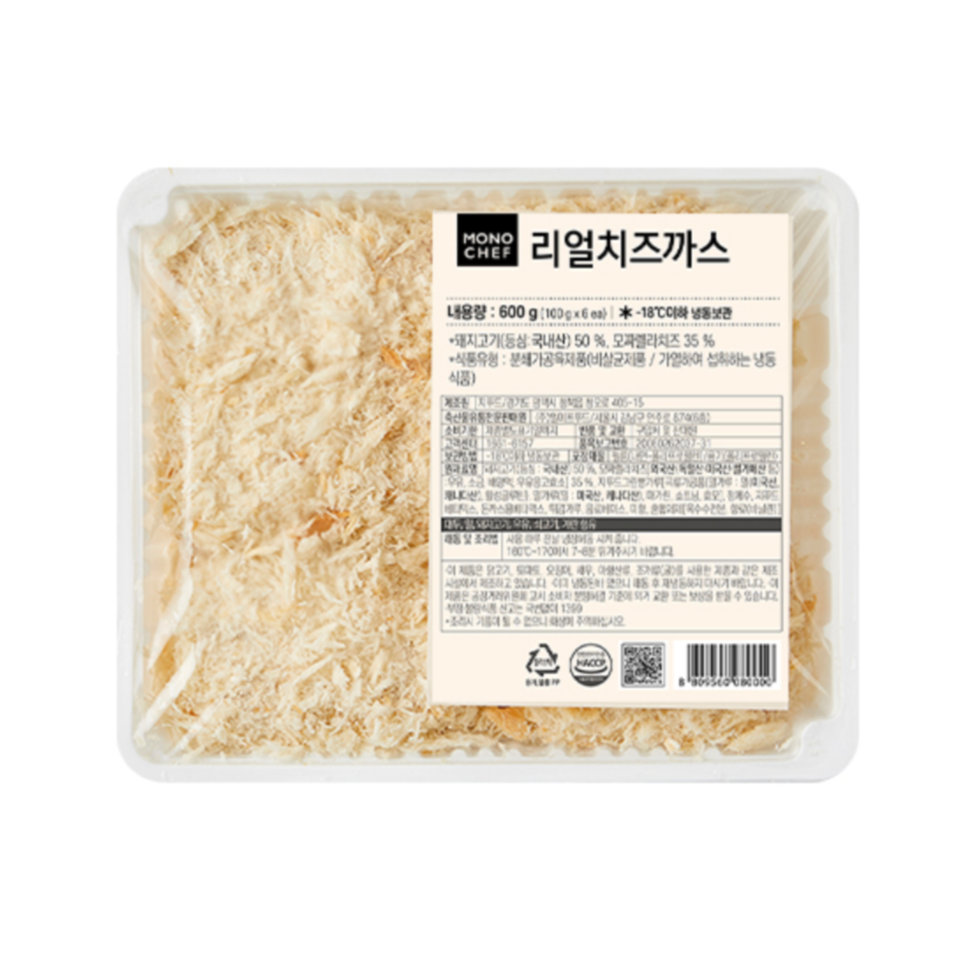 지푸드 바이오마켓 모노마트 리얼치즈까스 1BOX 600g 16 1박스 600g