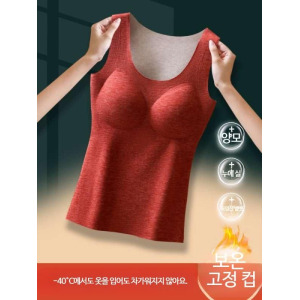 고정 일체형 보온 백심 여성 두꺼운 가슴 패드 내의 가을 겨울 발열 기본 내의 상의 jingwenxua