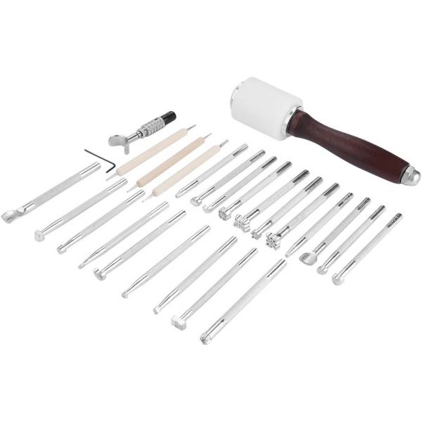 가죽 공예 조각 DIY 핸드메이드 아트를 위한 스탬핑 도구 세트