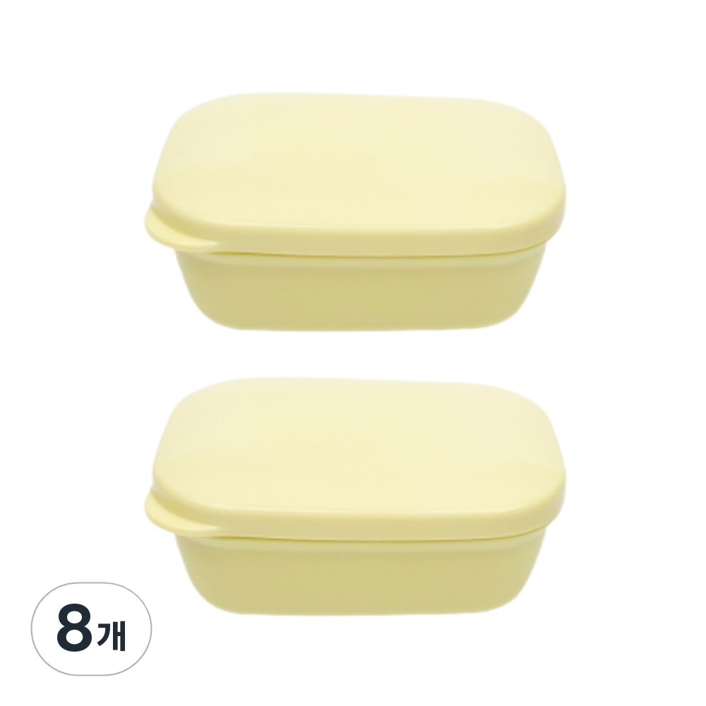 쓰리썬 휴대용 사각 비누케이스 옐로 8개