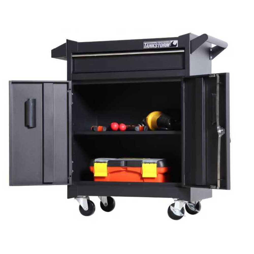 이동식 철제 공구함 공구 대차 부품 정비소 카센타 블랙-655x280x700mm 이동식 철제 공구함 공구 대차 부품