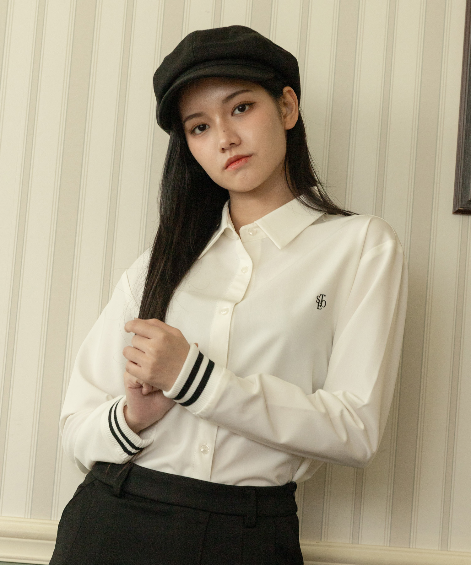 셀리티오 여성 클래식 라인 슬리브 셔츠