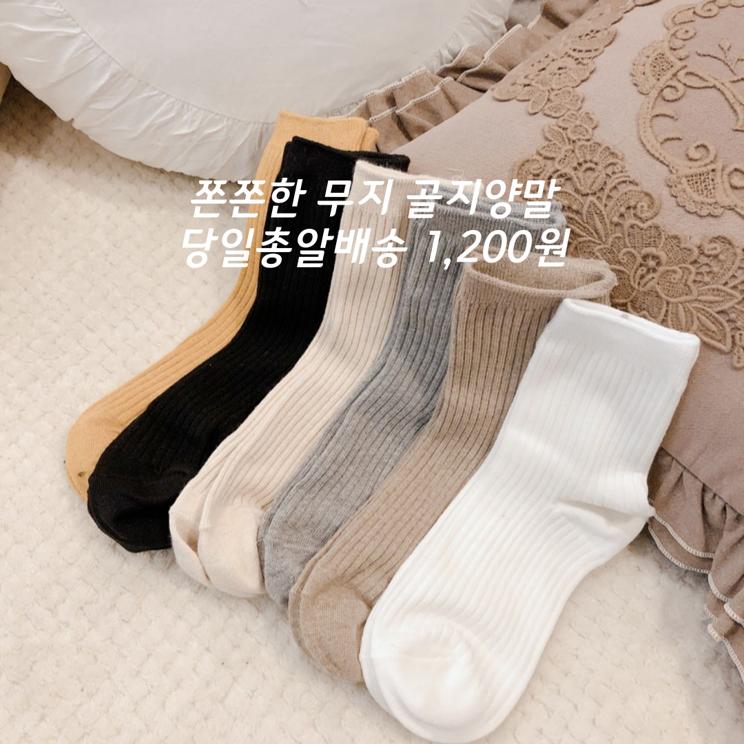 오성상회 무지 골지양말 여성양말 여자패션양말 국산양말 6컬러