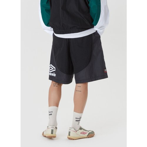엄브로 엄브로 남녀공용 HBL OG 컬러블록 긴팔 우븐 셋업 5부 반바지 UP221CHP51BLK 646196