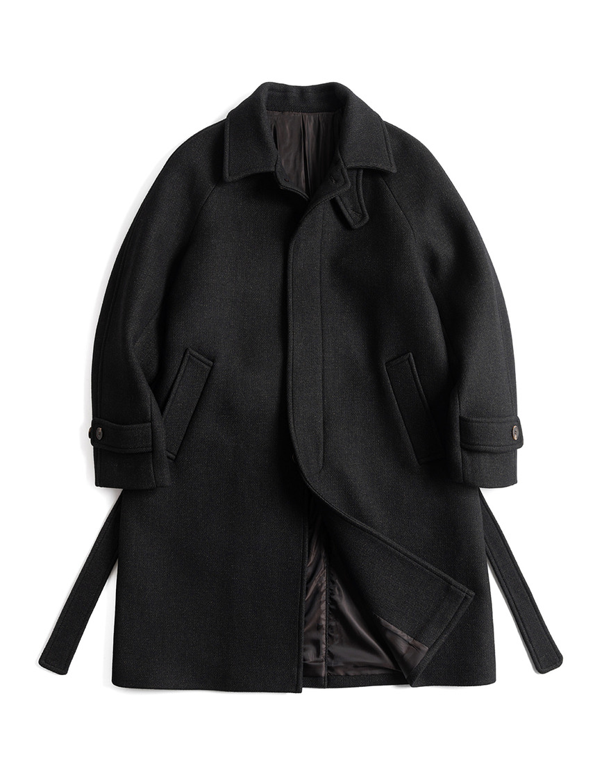 부기홀리데이 12 BELTED BALMACAAN COAT dark