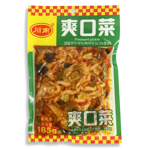 홍홍 중국식품 촨난 쏴앙코우 짜차이 185g 짜차이 봉지 짜사이 중국반찬 천남 중국김치 쌍커우 목이버섯