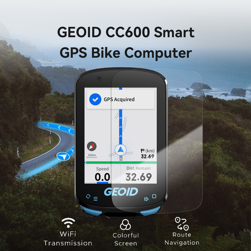 GEOID 자전거 컴퓨터 무선 스마트 네비게이션 속도계 자동 WIFI ANT 주행 거리계 IPX7 CC600