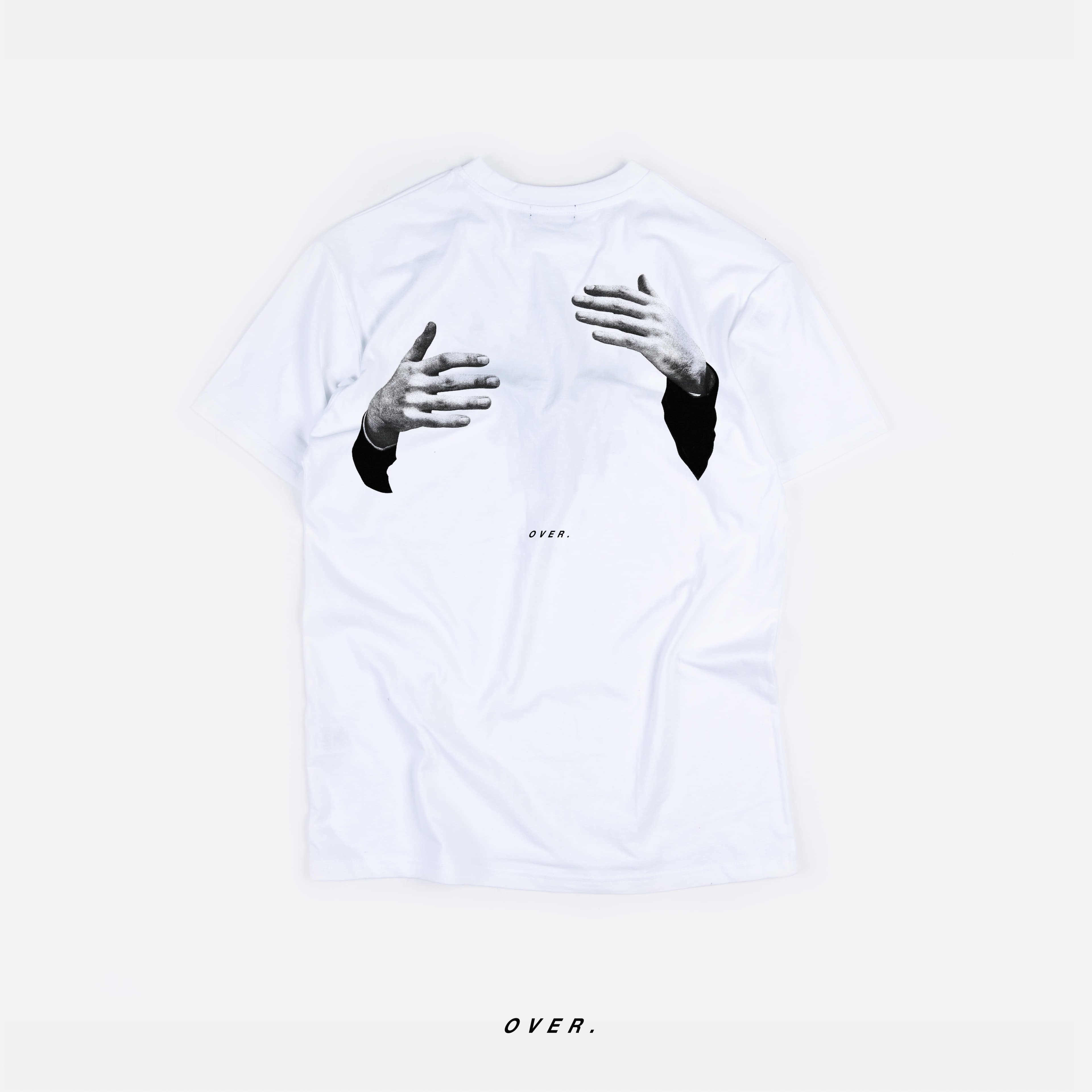 OVERLAP 오버랩 핸드 프린팅 티셔츠 반팔티 OVER Hand T-Shirt