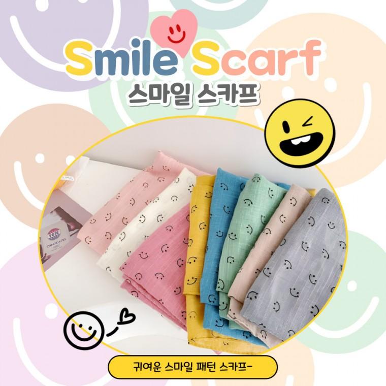 보헤미안 스마일 스카프 프릴 장식 스카프