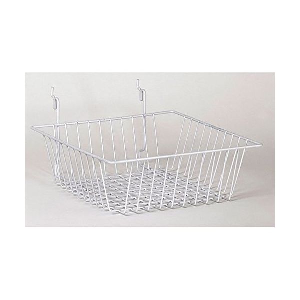 슬래트월 와이어 바스켓 12w x 12d 4h 인치 흰색 - 8개 수