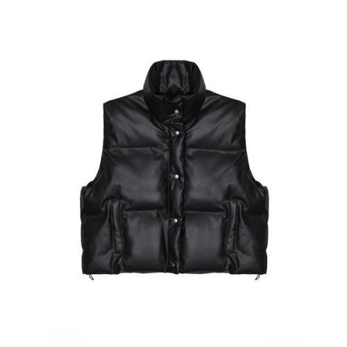 닉앤니콜 닉앤니콜 레더 LOGO 패딩 VEST 286126
