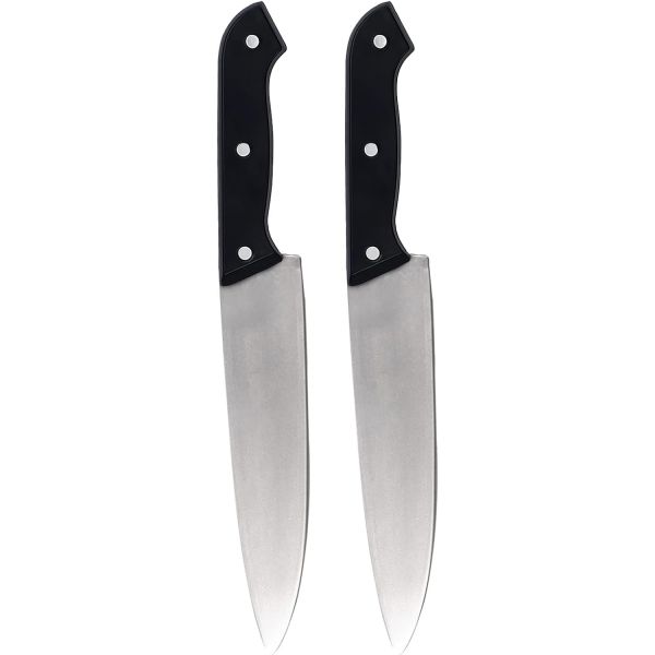 UQJE 2PC 가짜 칼 할로윈 식칼 정육점 은칼 장난감 공포 코스프레 소품