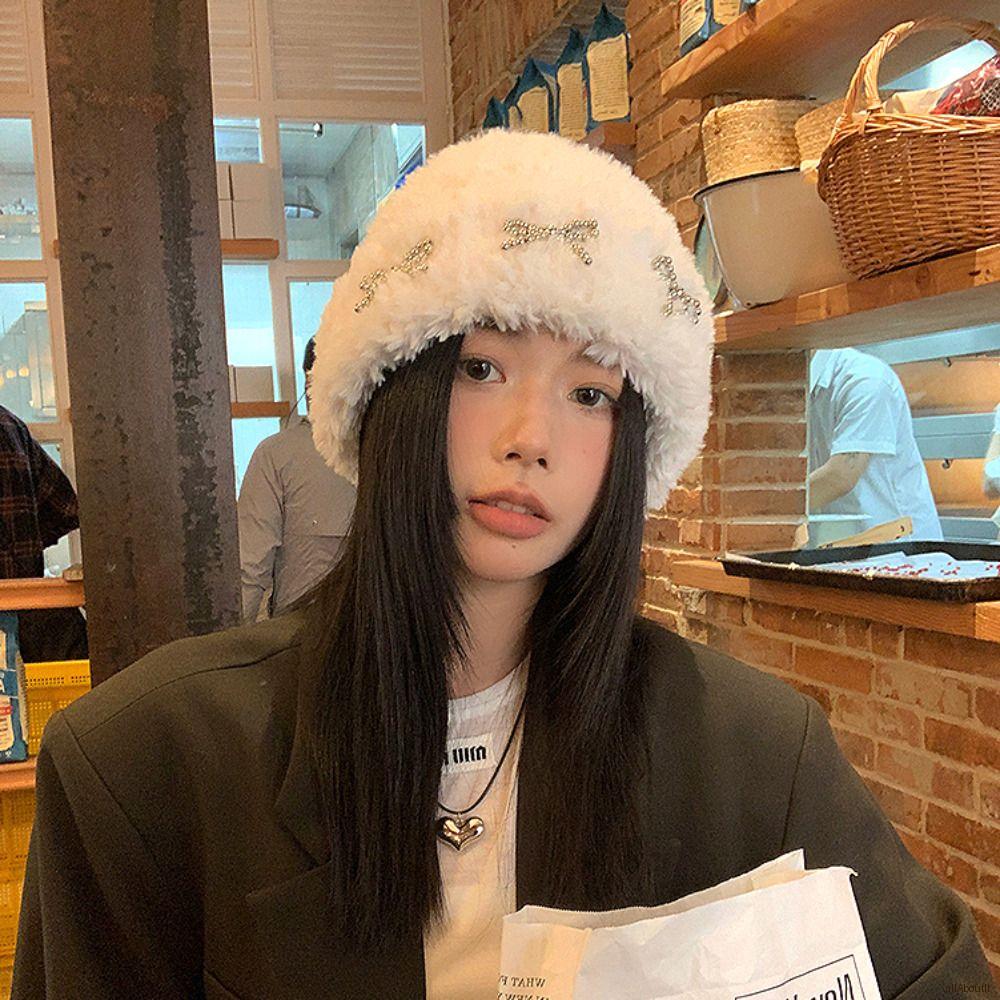 쓰러담아 리본 털비니 겨울비니 벙거지 버킷햇