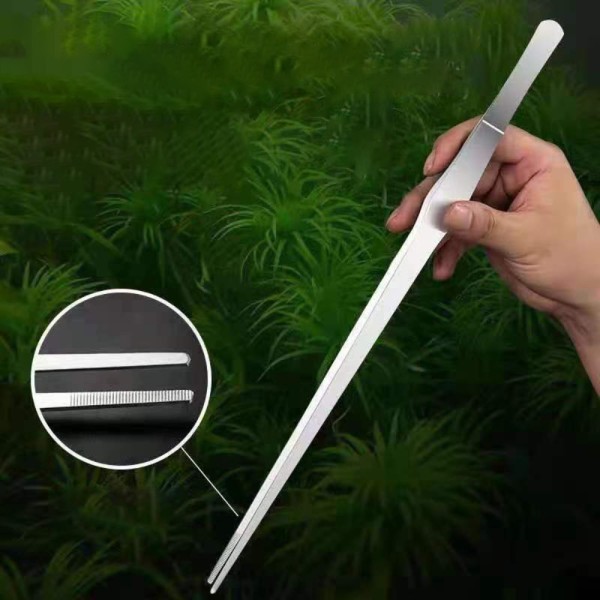 수족관 식물 트위저 다기능 스테인레스 스틸 팔꿈치 어항 아쿠아스케이프 도구 먹이 집게 27 cm 38