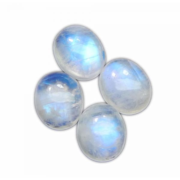 Myhealingworld 9x11mm 보정 파이어 레인보우 문스톤 AAA 타원형 카보숑 원석 원석 4개 상자 보석