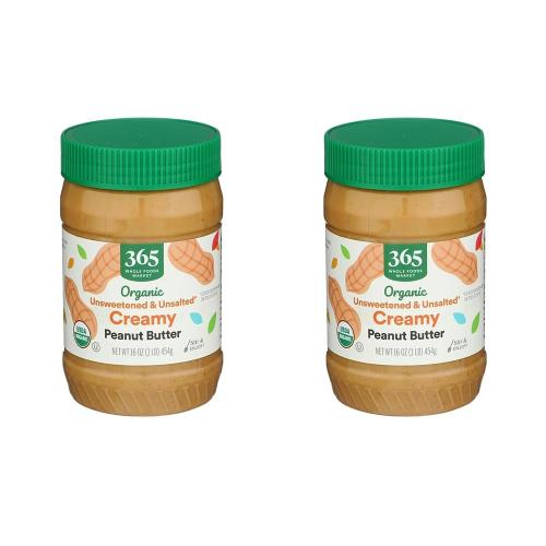365 홀푸드마켓 크리미 피넛버터 454g 2팩 언솔트 언스위트 365 by Whole Foods Market Organic Creamy