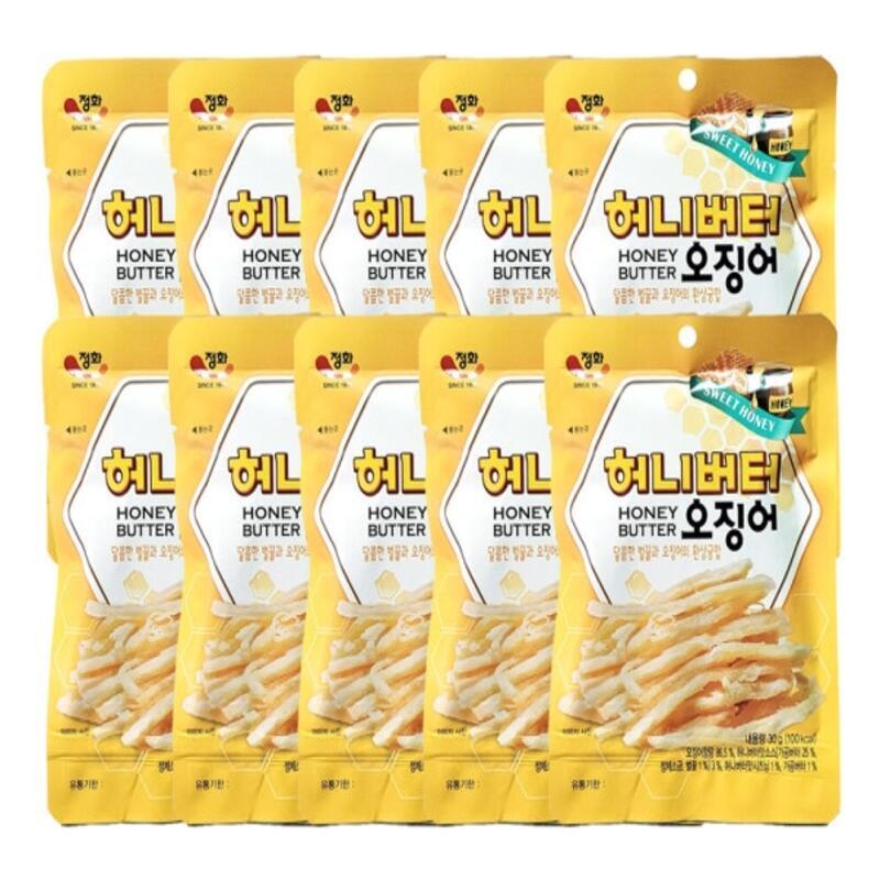 정화식품 허니버터 오징어 30g 10개