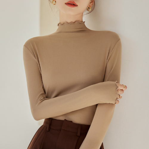 어썸데어 에그런 웨이브 목폴라 긴팔 티셔츠 F