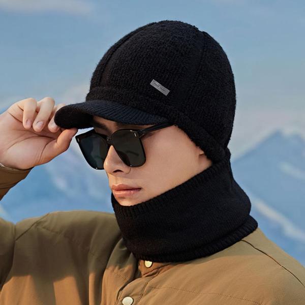 무드 니트선캡 넥워머 세트 겨울 방한모자 썬캡 워머