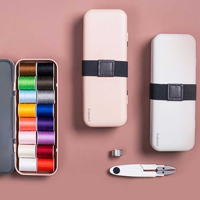 ecolucky 바느질세트 반짇고리 혼합16종 소잉박스 sewing box 바느질키트 반짇고리 세트 1개