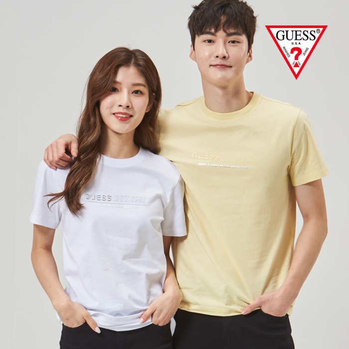 게스 진 남여공용 레터링 로고 반팔티 NM2K0354 LE1208909596