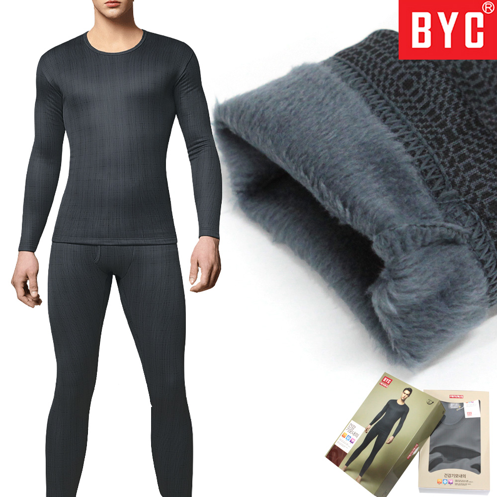 BYC BYC 마인드건강기모남상하 나염 털내복 두꺼운 방한 남자 군인 어르신