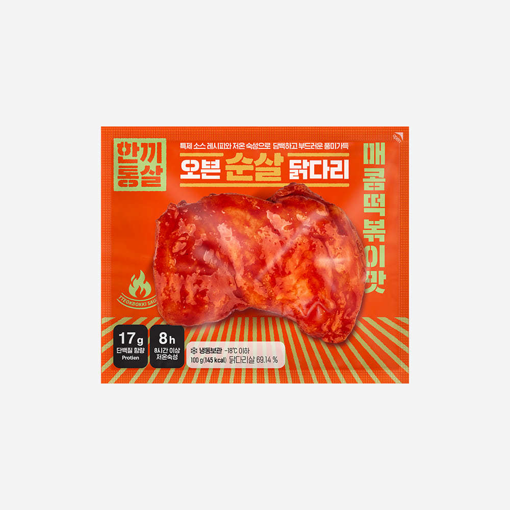 한끼통살 한끼통살 오븐 순살 닭다리 매콤떡볶이맛 1개입