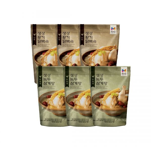 목우촌 녹두 삼계탕 3개 황기 닭백숙 3개 총6개 erz