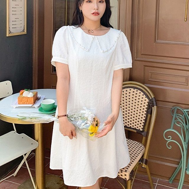 심플 진주 원피스 하객룩 데이트룩 셀프웨딩 치마
