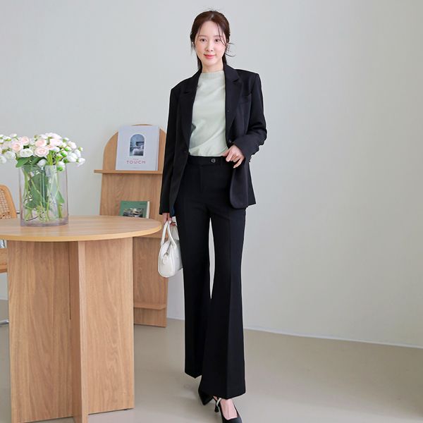 르포엠 탈리아 슬릿 수트 셋업 자켓 팬츠3종세트
