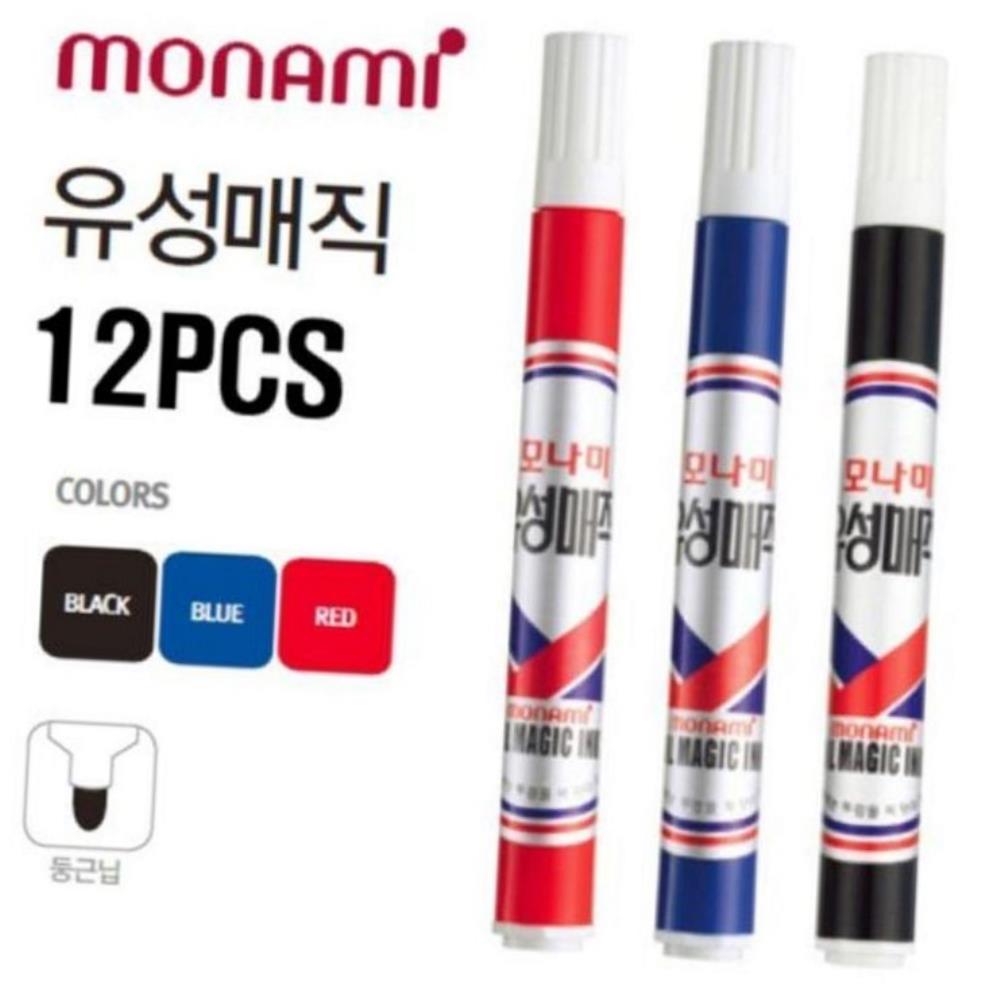 모나미 모나미 유성매직 12pcs