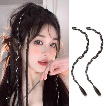 루즈루나 베카 큐빅 2개세트 헤어브릿지 클립 땋은 헤어피스