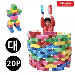 벽돌블록 빅블록 쿠쿠토이즈 블록 블럭 에듀 종이 장난감 대 벽돌블록 오색 20Pcs 빅 유아