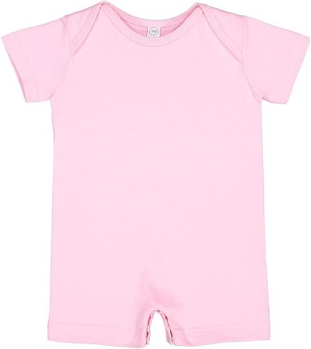 RABBIT SKINS 유아용 100 면 프리미엄 저지 반소매 롬퍼