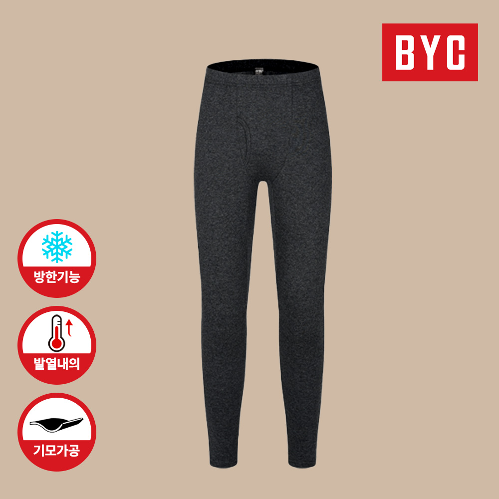 BYC BYC 에어메리 남성 융기모 겨울내의 방한 타이즈 군인 내복 하의 단품 1매입 105 재색